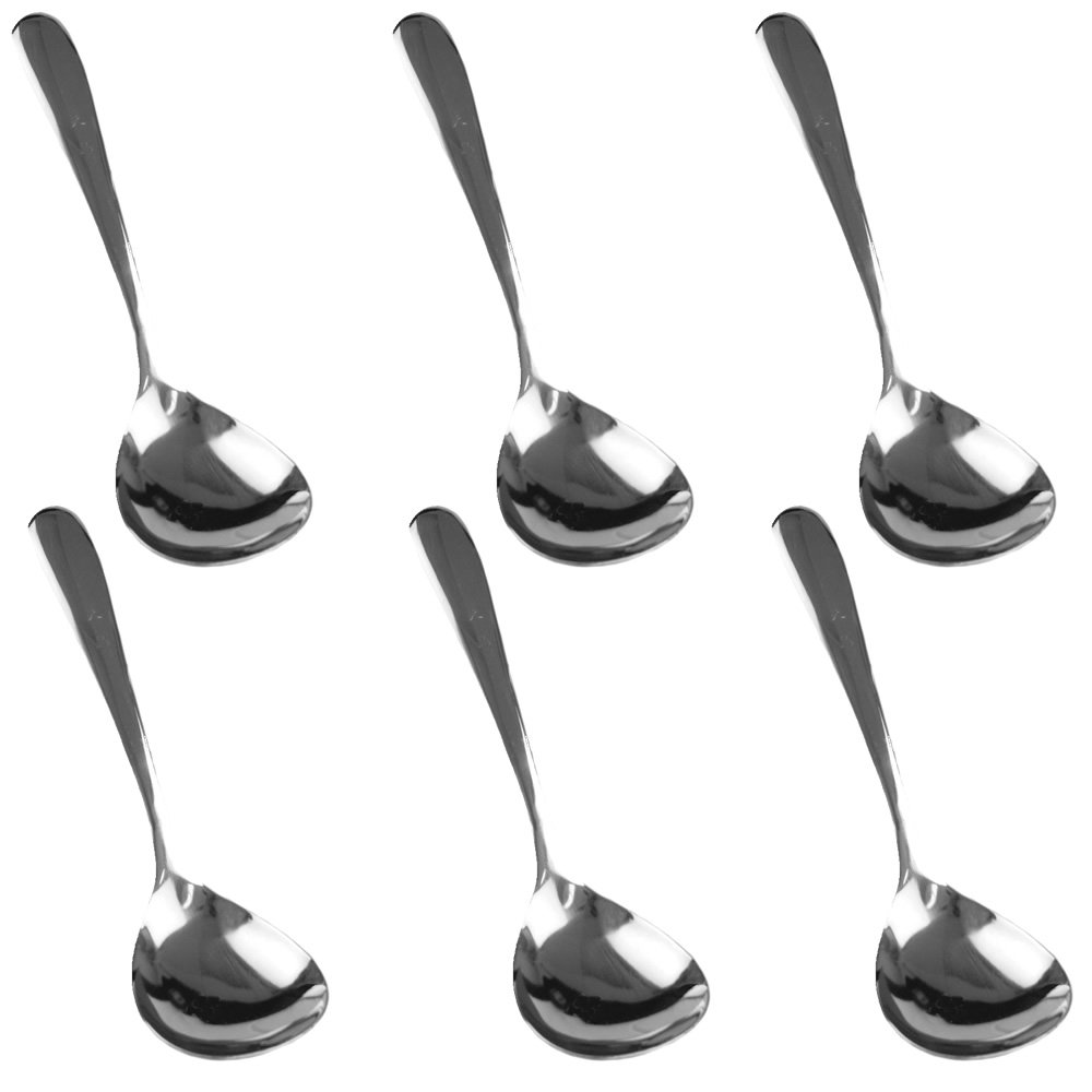 Set di 6 cucchiai da portata in acciaio inox per buffet, 20 cm