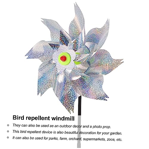 IWOWHERO 5 Unidades moinho de de pássaros rodas de pinos holográficos sacada decoração jardim Decora