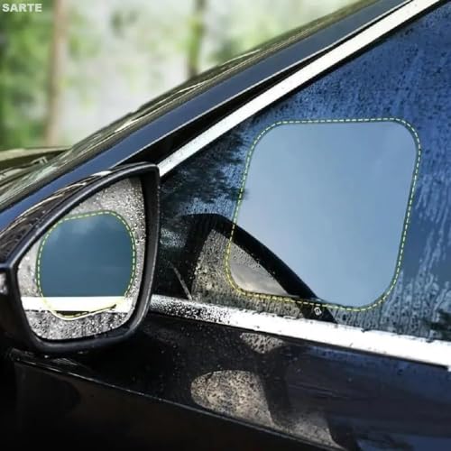 Image of Pack of 4 Car Anti Fog Film Car Rearview Mirror Films Anti-Rain Fog Waterproof Anti-Glare, Anti-Scratch PET Material Film Accessories (Pack of 4)