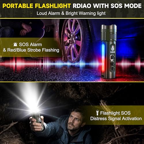 Image of Emergency Crank Radio with AM /FM /SW, Portable Flashlight Radio | Bluetooth Speaker,Warning Light,Reading Lamp,SOS Alarm,with Emegrency Bracelet,Thermal Blanket