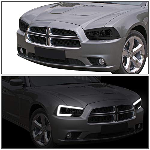Dna Motoring Hl-Lb-Dch11-Sm-Cl1 Smoked Lens Led Drl Projector Headlights Replacement For 11-14 Charger With Halogen Headlights #TOP6