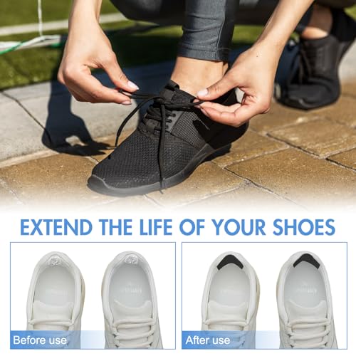 12 Paar Sneaker Reparatur Patch Schuhabsatz Reparatur Selbstklebender Fersen Patch von Loch Schuhloch Verhinderungs Patch Kit für Sneaker Lederschuhen High Heels (Schwarz+Weiß+Dunkelgrau+Hautton, M)