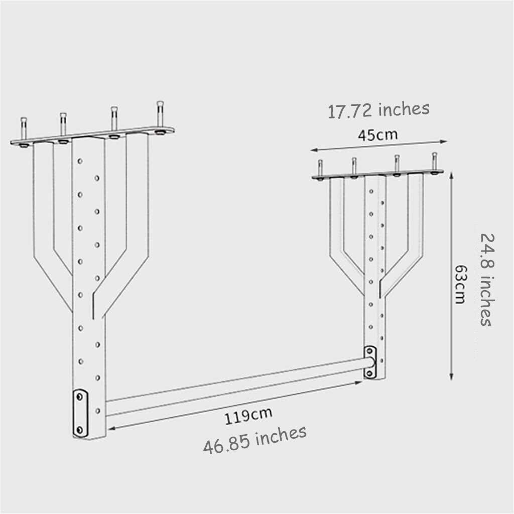 Pull Up Bar Home Gym Strength Training Wall-mounted Pull-up Rack Horizontal Bar Ceiling Double Moment Arm Multi-person Use Wall Gym Indoor Horizontal Bar Strengthen The Three-prong Base 120cm Strength