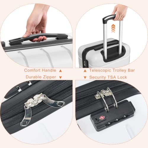 Image of Sweetcrispy 20 Inch Carry On Luggage, Suitcase with Spinner Wheels