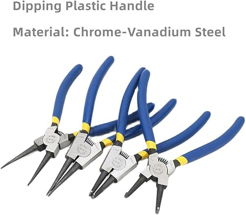 Miniatura 4 de Juego de 4 alicates de clip de 7 pulgadas, 9 pulgadas, 13 pulgadas, incluye alicates externos e internos, Alicate para Anis con punta doblada y