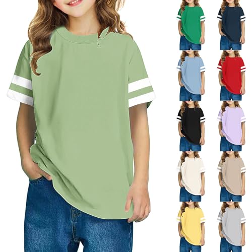 Boy's Oversized Striped T-Shirt Kids Loose Summer Short Sleeve Pullover Tees Tops for Girls 3-14 Years2