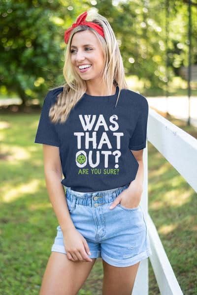 Pickleball Shirts for Women Pickleball Graphic T-Shirt was That Out Letter Print Shirt Summer Short Sleeve Tee Tops4