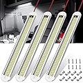 12v LED Interior Light Bar?CT CAPETRONIX 120LEDs 1500LM 8W DC 12 Volt led Strip Lights with ON/Off Switch?for Enclosed Cargo Trailer, Car RV Van Truck Lorry Camper Boat Caravan Motorhome (4Pack)