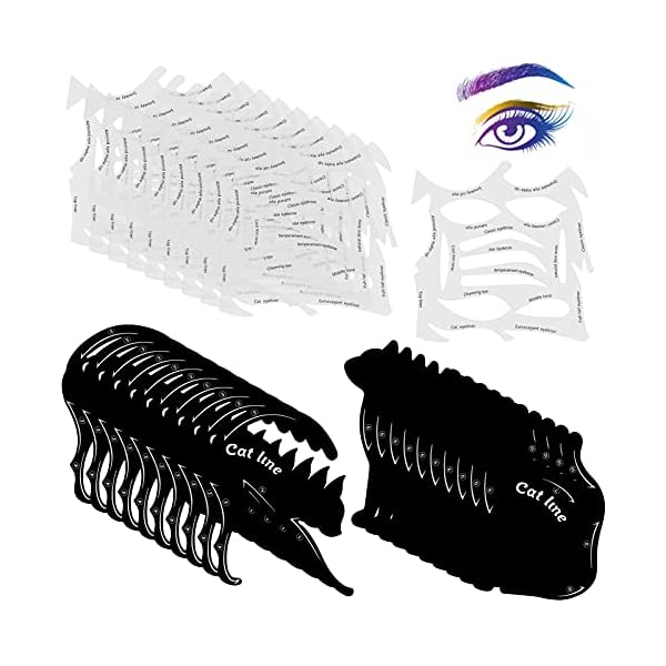 Cat-Eyeliner-Stencils20-Sets-2-in-1-Eye-Makeup-Tool-Kit-Smoky-Eyeliner-Stencil-Pads-Eyeshadow-Applicators-Eyeliner-Template-Plate Cat Eyeliner Stencils,20 Sets 2-in-1 Eye Makeup Tool Kit Smoky Eyeliner Stencil Pads Eyeshadow Applicators Eyeliner Template Plate