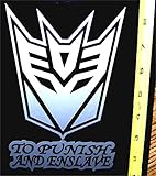 Transformers - Decepticon Punish and Enslave 5' x 7' HQ 2 Color Black on Silver Vinyl Decal