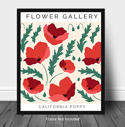 Westbrook Design Studio Flower Market Poppy Wall Art Prints - 11X14 Unframed Modern Abstract Floral Decor In Shades Of Red, Pink & Green On White. Flower Gallery No.20 #TOP1