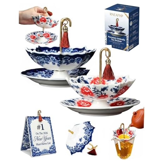 Elegant Blue and White Umbrella Tea Infuser