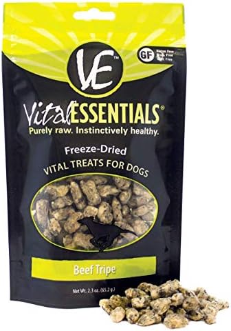Vital Essentials Freeze Dried Dog Treats, Beef Tripe 2.3 oz