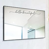 Vista 5 de Hello Beautiful Vinilo adhesivo de espejo – 18 x 2.5 pulgadas, inspirador adhesivo para pared de baño, fácil de aplicar y quitar, vinilo impermeable