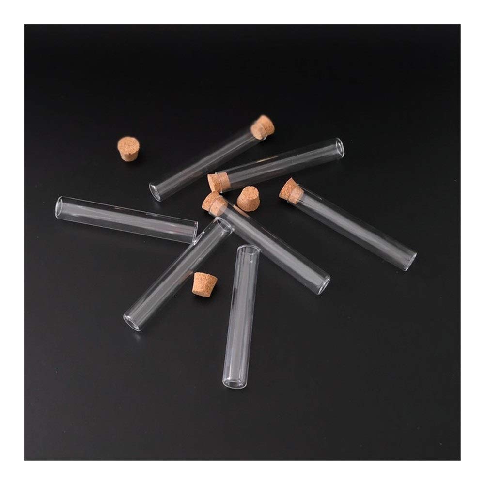 Małe probówki, 20 sztuk/paczka probówka z przezroczystego szkła, 12x75mm, z korkami, do szkolnych materiałów laboratoryjnych płaskie dno, łatwe w użyciu