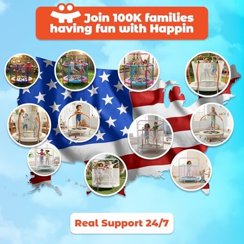 Amazon.com : Happin® 55'' Trampoline for Kids with Safety