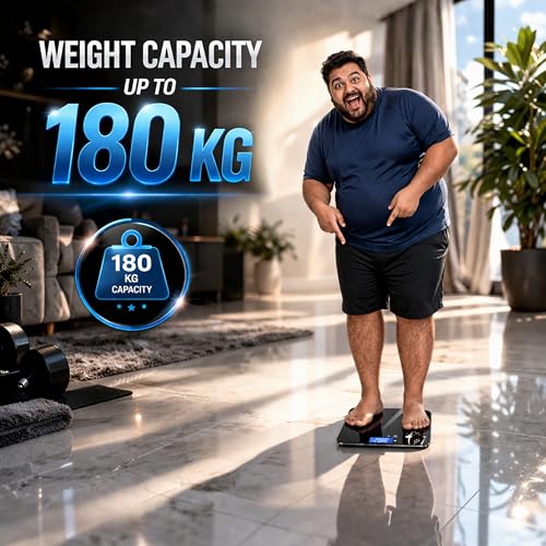 Image of ANT Flora Bud Digital Body Weight Weighing Scale, 180kg Capacity, 50g Accuracy, 5mm Tempered Glass, High Precision Strain Sensor, LCD Display, Auto On /Off, 2 AAA Batteries Included, 40M Warranty