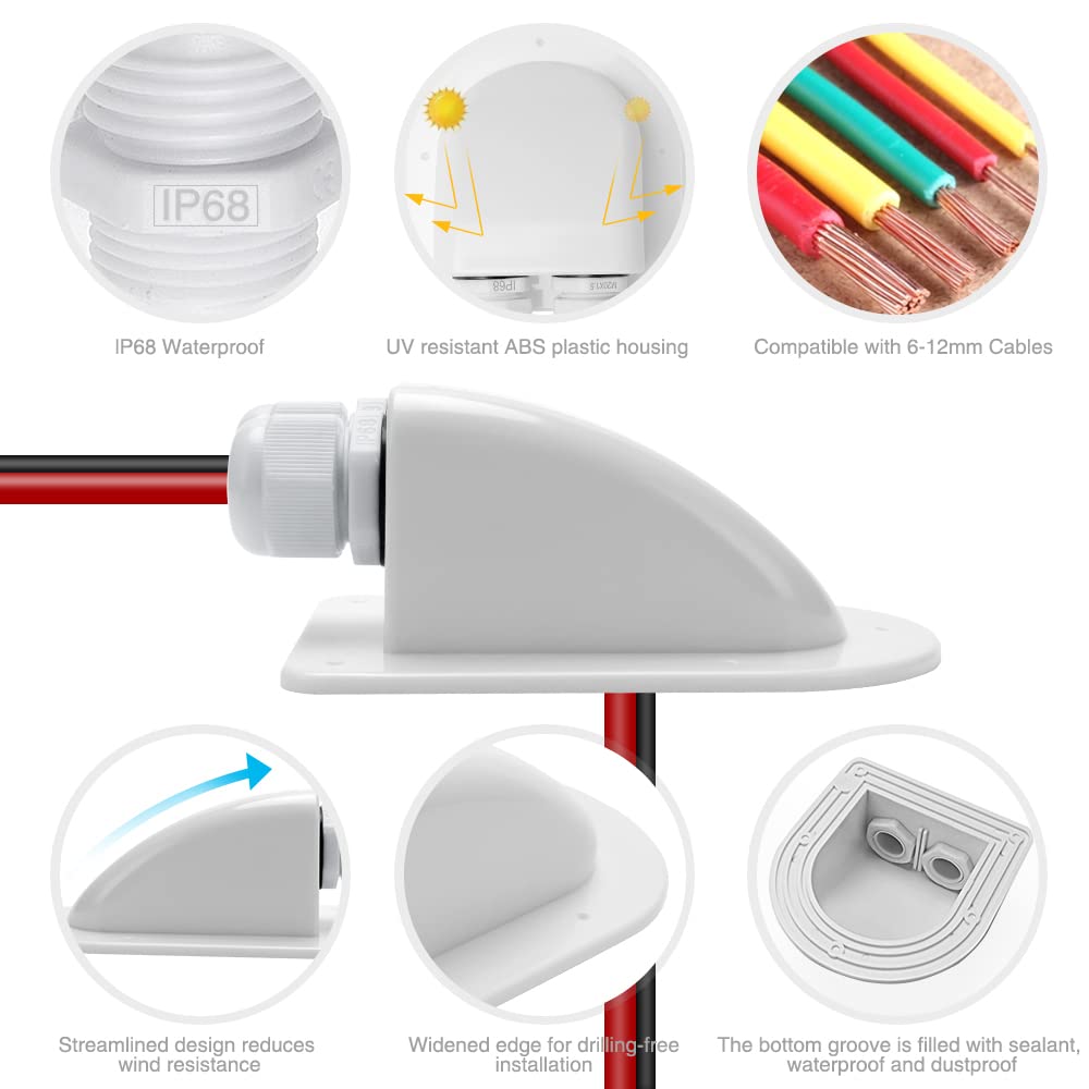 Passacavo Solare Impermeabile VooGenzek - Doppia Entrata Per Cavi 6-12mm, IP68, Per Camper, Barche, Pannelli Solari - Foto 6