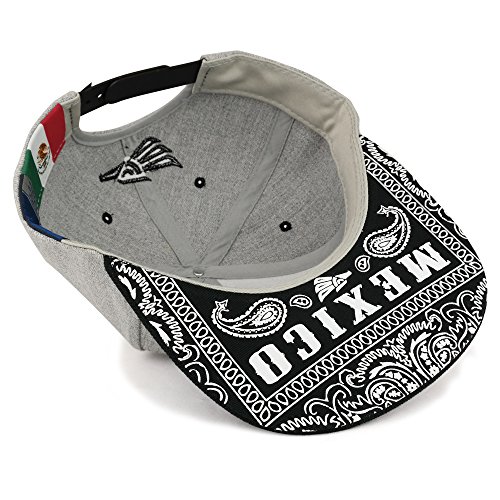 Trendy Apparel Shop Hecho En Mexico Eagle 3D Embroidered Snapback Cap - Heather Black #TOP3