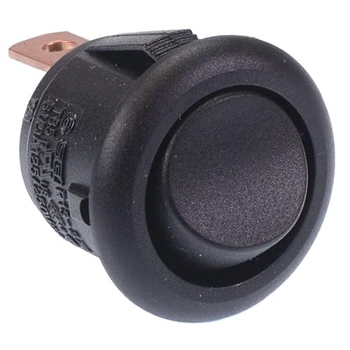 Mini interrupteur à bascule rond noir SPDT 12 A 15 mm SCI R13-270C