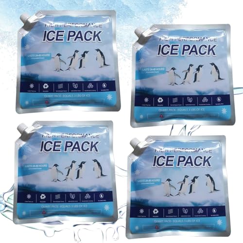 Paquete genial | Paquete de hielo reutilizable 350 ml / 800ml | Paquetes de enfriamiento plegables | Bolsas de enfriamiento caras hechas de papel de aluminio y resina | Mantenga la comida fresca para