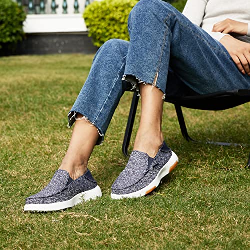 Orthocomfoot Womens Casual Supportive Shoes For Walking, Orthopedic Sofe Slip On Loafers, Athletic Shoes For Flat Feet Light Blue Size 9 #TOP6