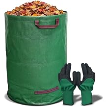 GardenHOME 53 Gallon Yard Leaf Waste Bag Heavy-Duty Reusable Garden Bag for Leaves, Grass & Yard Debris, Tear-Resistant Woven Fabric, Upright Stand-Up Design, Single Pack