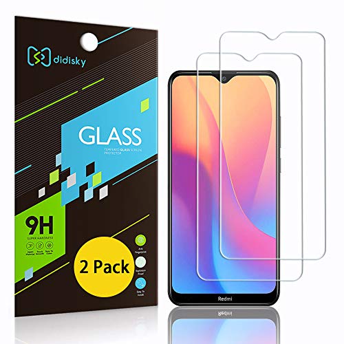 Didisky Pellicola Protettiva in Vetro Temperato per Xiaomi Redmi 8/ 8A, [2 Pezzi] Protezione Schermo [Tocco Morbido ] Facile da Pulire, Facile da installare, Trasparente