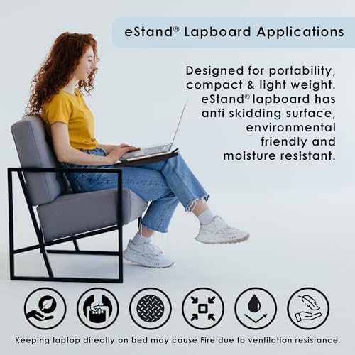 Image of Lap Board for Study | Home | Dining | Office | Laptop | Computer Desk | Reading & Writing | Multi-Purpose | Made in India | (Pine, CUSHION-14X18-PINE)