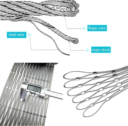 Filet de corde en acier inoxydable 304 flexible et maille metallique extensible multifonction - 2