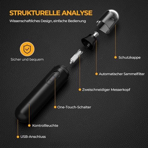 Nasenhaartrimmer-2023 Upgraded USB Wiederaufladbare Nasenhaartrimmer Ohrhaartrimmer für Männer und...