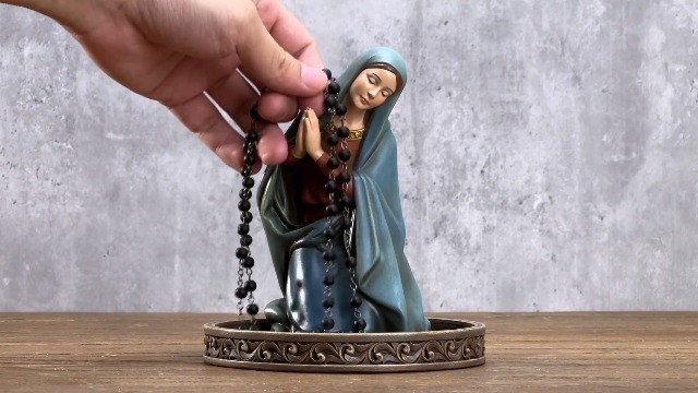 Estatua religiosa de la Virgen María de 6.2 pulgadas miniatura 7