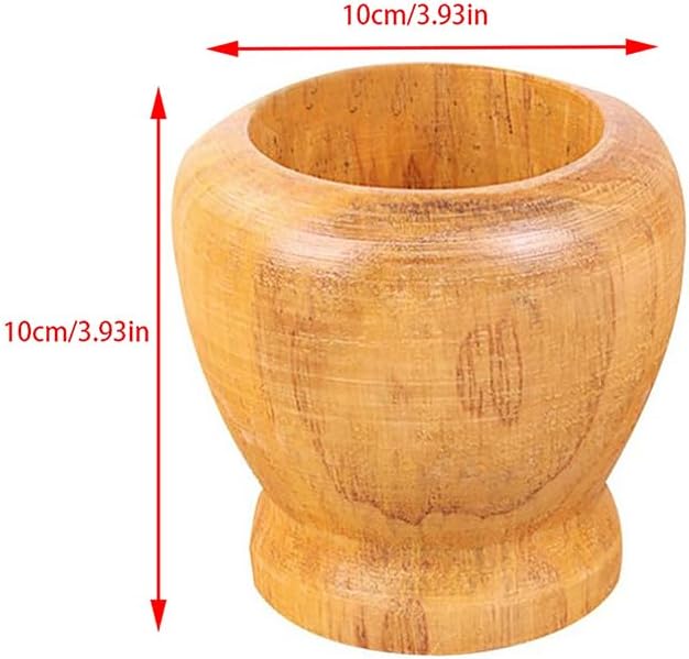 Pestle and Mortar Wooden Set Wooden Spice Pepper Crusher Herbs Grinder Garlic Mixing Bowl Kitchen Tool