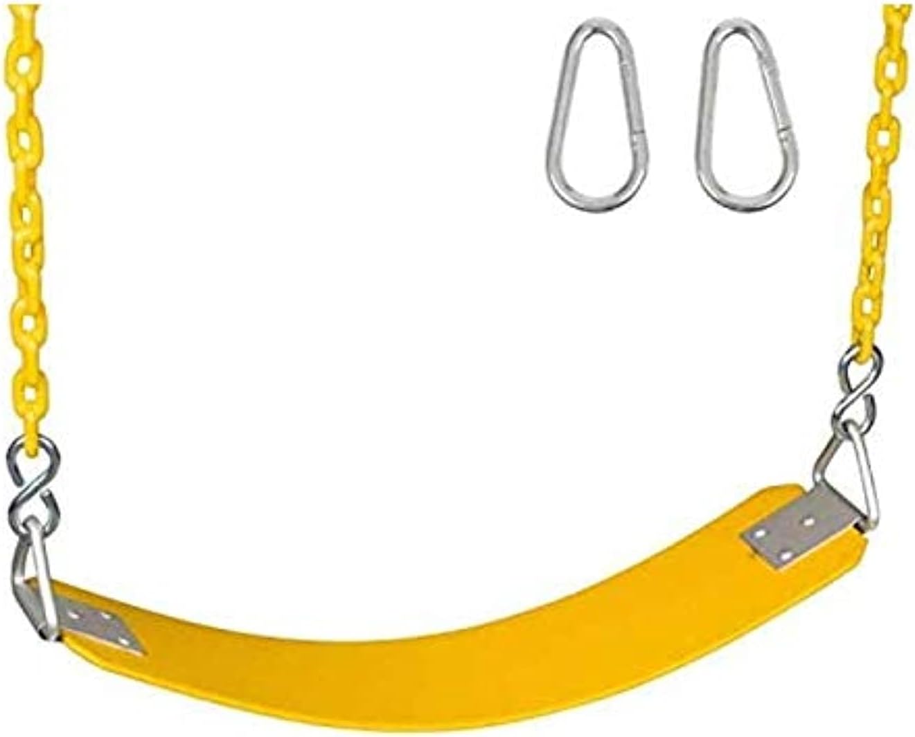 RBW TOYS Swing Seat Yard Swing for Kids & Adults with Metal Triangle Ring 2 Chain and Snap Hooks (Yellow)
