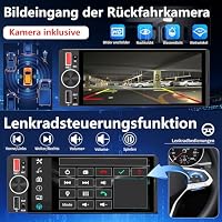 6,36 Zoll 1 Din Autoradio mit Drahtlosem CarPlay & Android Auto, Bluetooth, Full-Touch-Display FM, DAB+, Rückfahrkamera und Mikrofonunterstützung – Ansicht 6