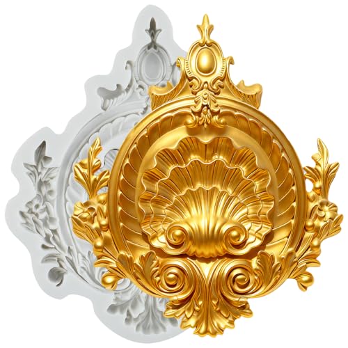 YANQINMS Baroque Fondant Mold Baroque Scroll Relief Silicone Molds