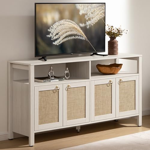 SICOTAS Rattan TV Stand for Television up to 65 Inch