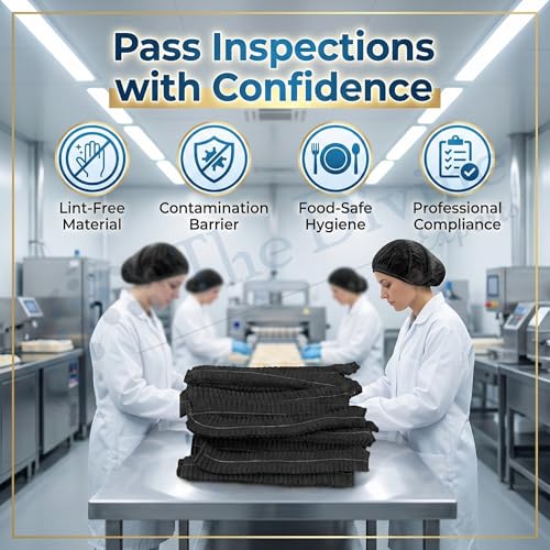 Image of Stretchable Disposable Non-Woven Unisex Bouffant Caps for Surgical, Restaurants, Cooking & Home Use, Free Size (Pack of 50, Black)