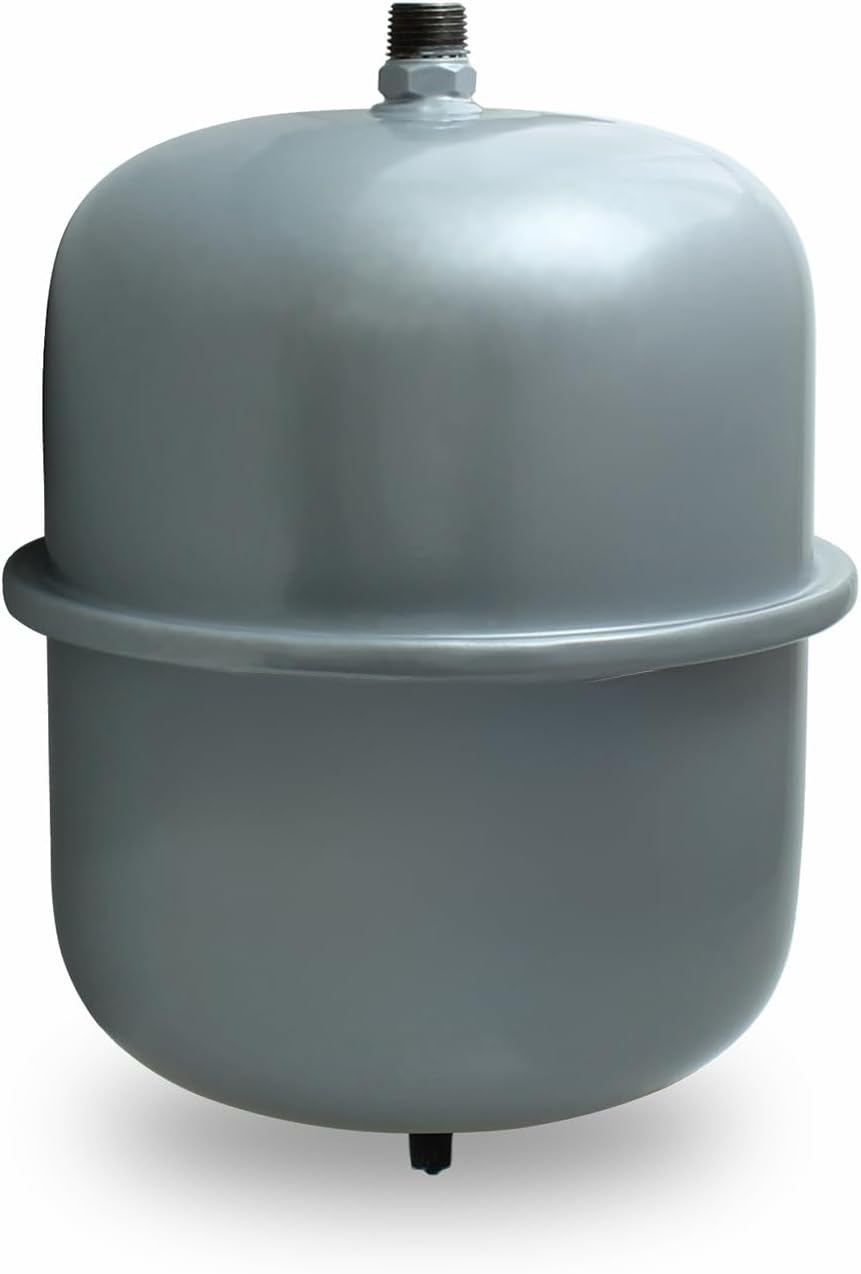 Flextrol Hydronic Expansion Tanks - For Hot Water Heaters, Carbon Steel Shell 3/4 Inch MIP Connection, SBR Synthetic Rubber, 60 PSI, 210 Degrees Fahrenheit, Gray Color, 6.3 Gallons