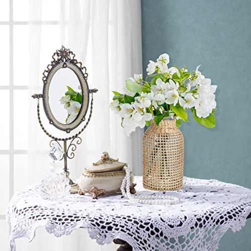 Cabilock Flower Vase Glass Desktop Vase Flower Wicker Vase Decorative Japanese Style Flower Vase Seagrass Woven Vase Table Centerpiece Decor（6.6X3X2Inch） #TOP5