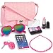 PixieCrush Pretend Play Purse & Makeup for Girls - Fun Little Girl Cosmetics Toys Set with Pretend Makeup, Eyeshadow, Cell Phone, Kids Lipstick, Sunglasses & Keys