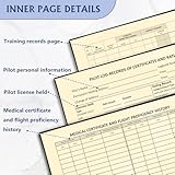 2PCS Pilot Logbook Flight Log Book for Pilots Standard Pilot Log Book Flight Record Book 4.5X8 Inch with 100 Pages Records 48 Flight Airline Logbook for Professional Student Pilots (Blue) - Image 4