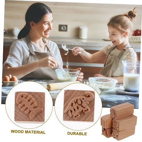 Set de 5 sellos de madera para repostería creativa miniatura 6