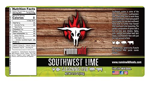 Image of Premium Southwest Lime Seasoning | Bright Citrus & Southwest Spice Blend | Elevates Chicken, Fish, Pork & Fajitas | No Artificial Flavors, No MSG Added | 5.12 oz