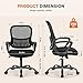 Sweetcrispy Home Office Managerial Executive Chair with Ergonomic Design, Mid-Back Mesh Swivel, Comfortable Lumbar Support, Comfy Arms for Bedroom,Study,Student