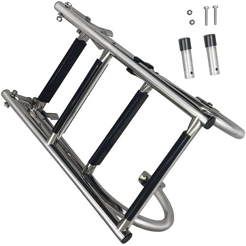 Removable 4-Step Folding Boat Ladder Stainless Steel Marine Pontoon For Marine Boat Yacht (4-Step) #TOP2