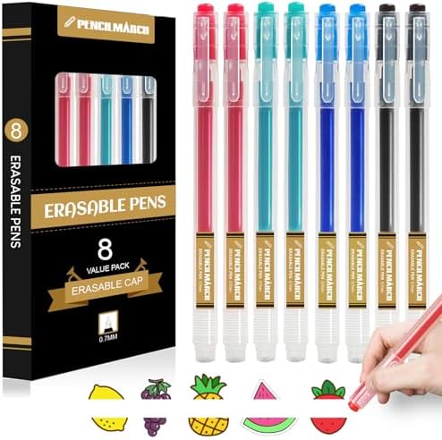 Penne Gel Cancellabili Set 24 Pezzi Con Ricariche | 0.35mm Design Animali | Per Scuola E Ufficio - Foto 7