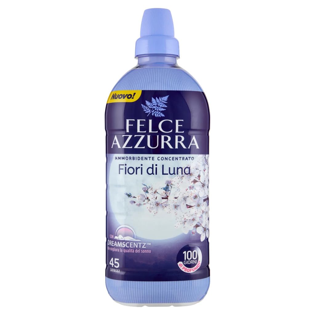 Felce Azzurra Ammorbidente Testpaket, Classico, ambra ed argan, Fiori Di Luna, pura freschezza, Weichspüler Konzentrat Duftende, 45 Washes, 3x 900Ml + Italian Gourmet polpa 400g