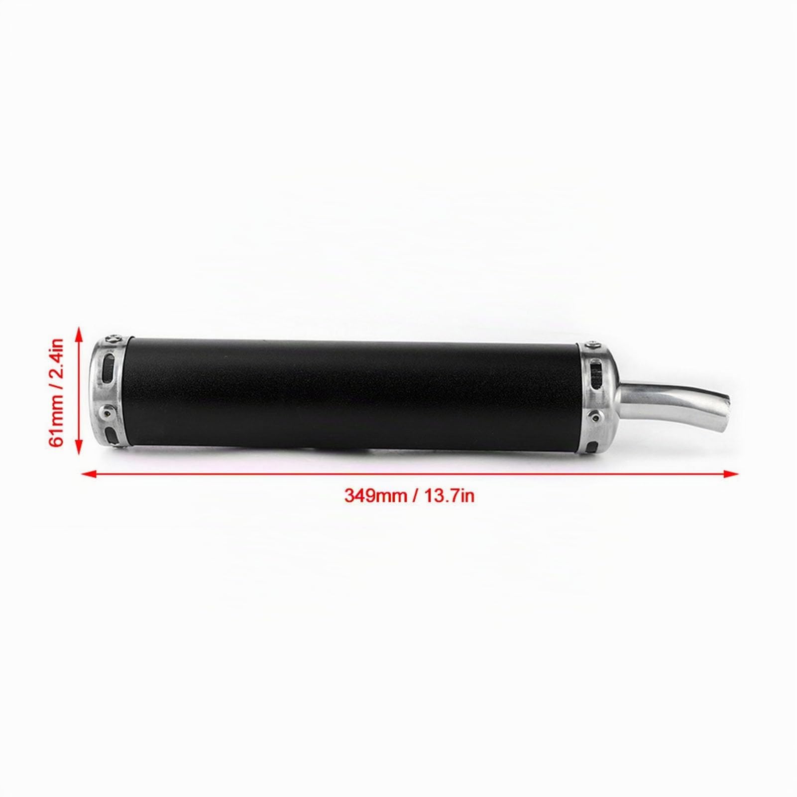 di Scarico per Moto Silenziatore di Scarico in Acciaio Inossidabile Silenziatore 20 Mm / 0,8 Pollici Parti Modificate per Moto a 2 Tempi (Nero)