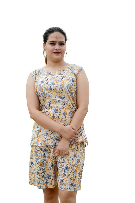 Rexxica Women's Cotton Nightwear Set, Sleepwear Nightsuit || Printed Top & Shorts Nightsuit Pair for Women || Short Cute P... - Review, Price and Buying Guide